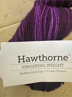 Hawthorne Fingering Weight Yarn - Variegated Purple Goddess